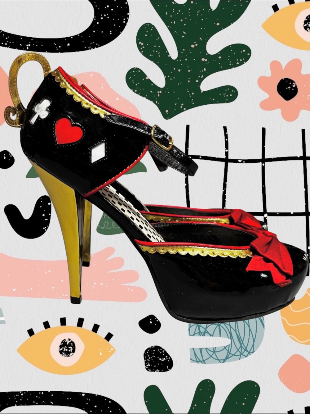 Leg Avenue | Patent Leather Queen Of Hearts Alice In Wonderland Heels